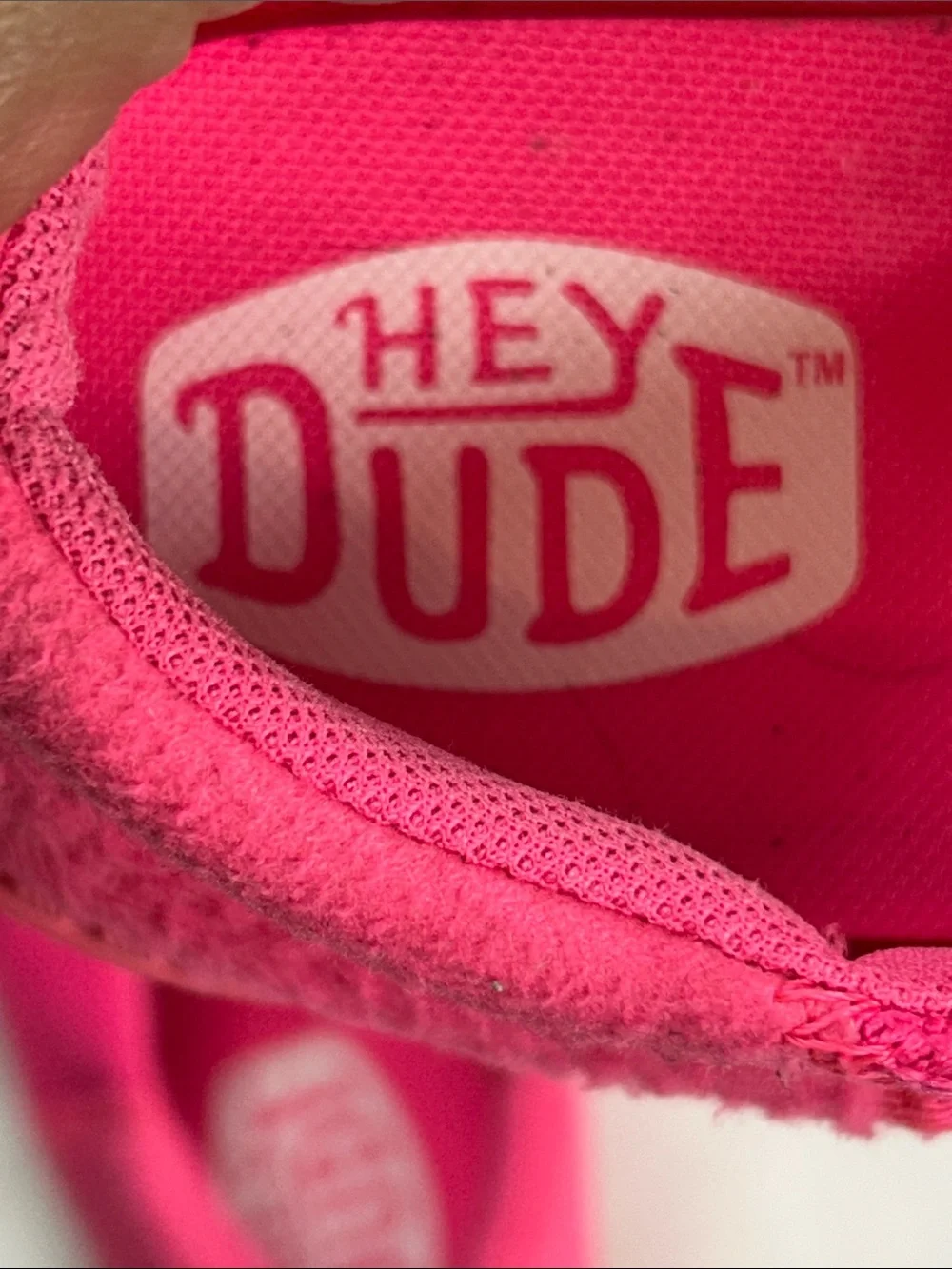 Hey Dude Women's Neon Pink Knit Slip-On Sneakers